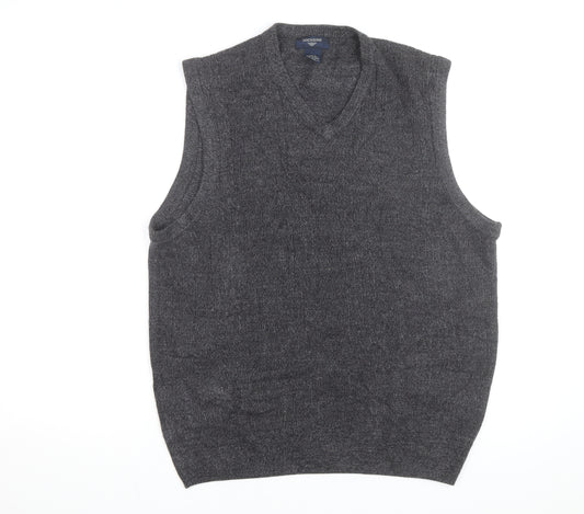 Dockers Men's Grey Acrylic Sleeveless V-Neck Knit Vest Size L