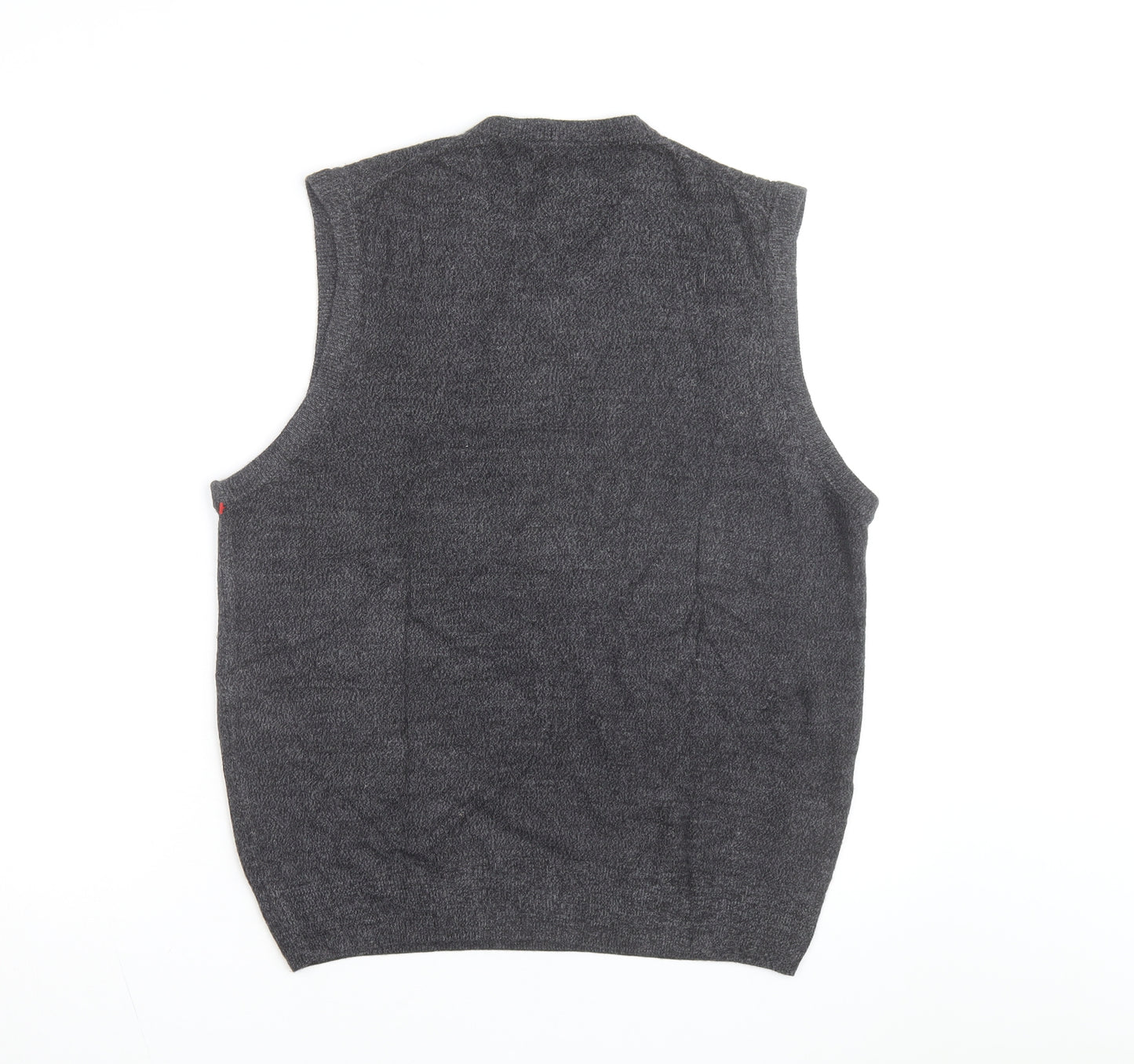 Dockers Men's Grey Acrylic Sleeveless V-Neck Knit Vest Size L