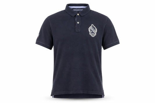 Front view of Tommy Hilfiger Men's Blue Slim Fit Polo Shirt XL Embroidered Logo