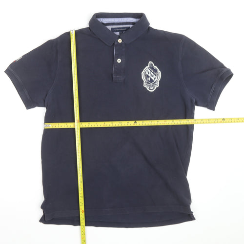 Tommy Hilfiger Men's Blue Slim Fit Polo Shirt XL Embroidered Logo