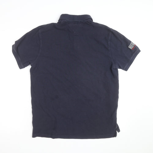 Tommy Hilfiger Men's Blue Slim Fit Polo Shirt XL Embroidered Logo