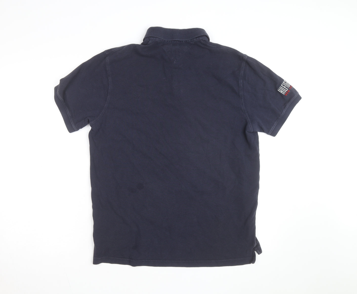 Tommy Hilfiger Men's Blue Slim Fit Polo Shirt XL Embroidered Logo