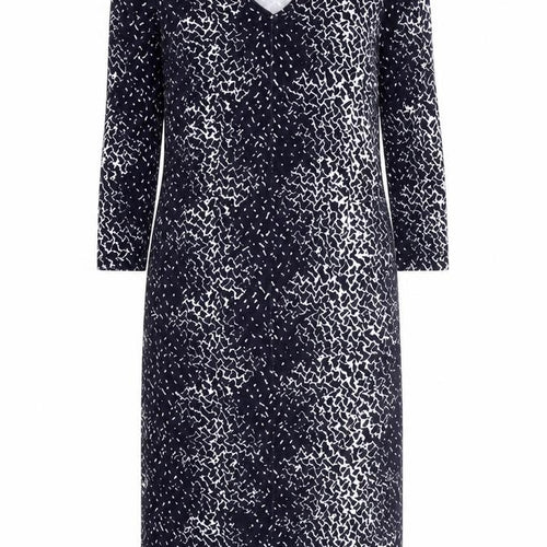 Jaeger Women's Black Geometric V-Neck Bodycon Dress Size 10