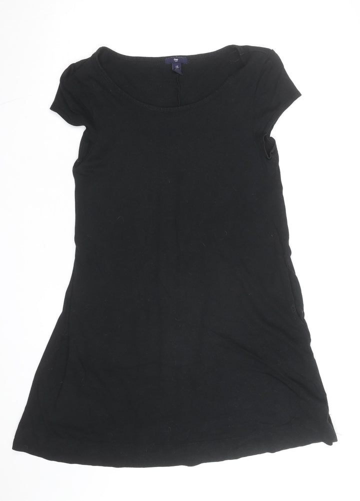 Gap Women Black Short Sleeve T-Shirt Dress M