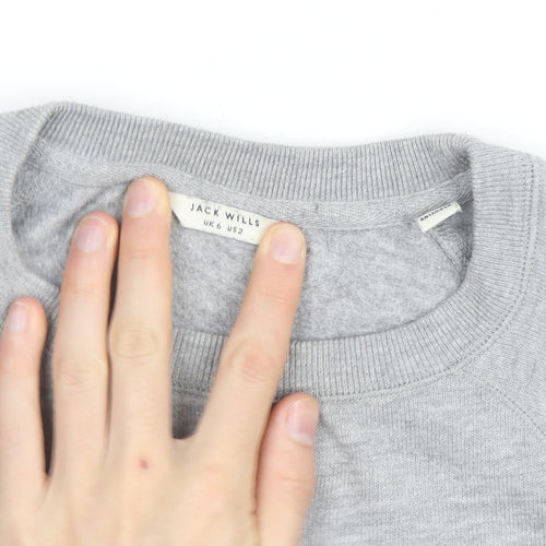 Jack Wills Womens Grey Crew Neck Pullover Sweatshirt Size 6
