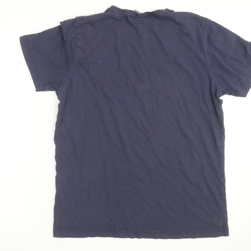 Puma Men's Blue Graphic Print Crew Neck Cotton T-Shirt M