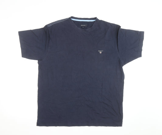 GANT Men's Blue Cotton Crew Neck Short Sleeve T-Shirt L