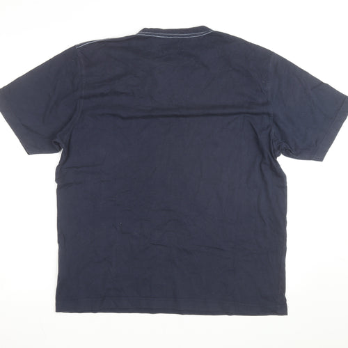 GANT Men's Blue Cotton Crew Neck Short Sleeve T-Shirt L