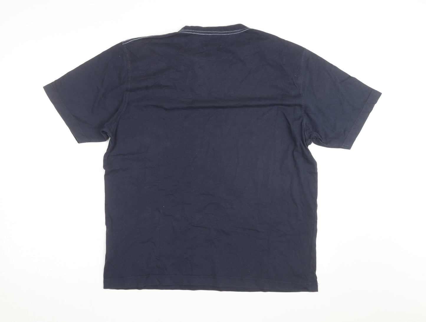 GANT Men's Blue Cotton Crew Neck Short Sleeve T-Shirt L