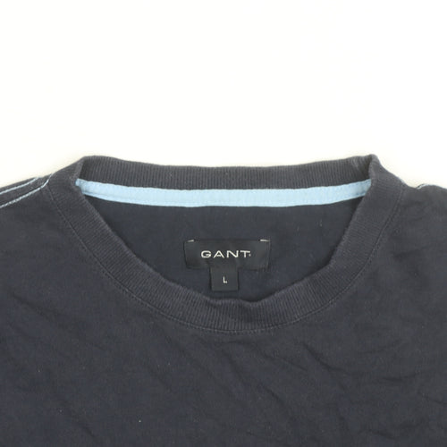GANT Men's Blue Cotton Crew Neck Short Sleeve T-Shirt L