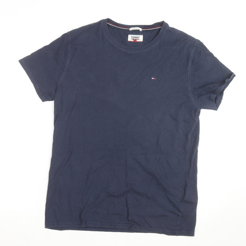 Tommy Jeans Men's Blue Cotton Regular Fit T-Shirt Size M
