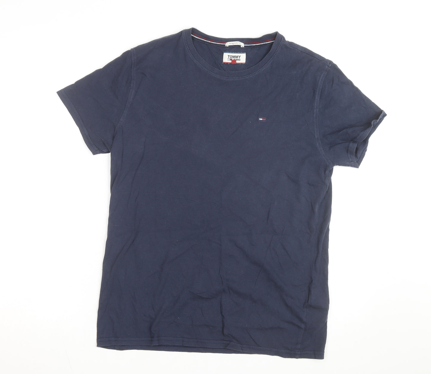 Tommy Jeans Men's Blue Cotton Regular Fit T-Shirt Size M