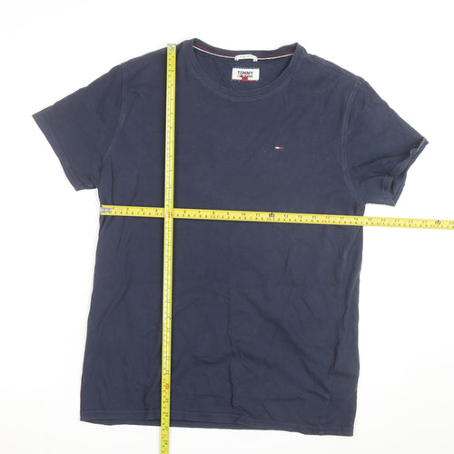 Tommy Jeans Men's Blue Cotton Regular Fit T-Shirt Size M