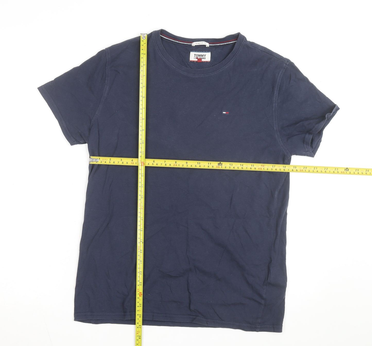 Tommy Jeans Men's Blue Cotton Regular Fit T-Shirt Size M