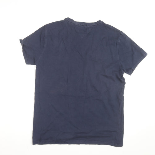 Tommy Jeans Men's Blue Cotton Regular Fit T-Shirt Size M