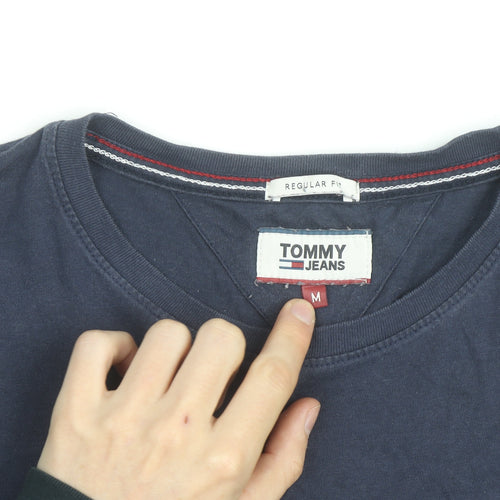 Tommy Jeans Men's Blue Cotton Regular Fit T-Shirt Size M