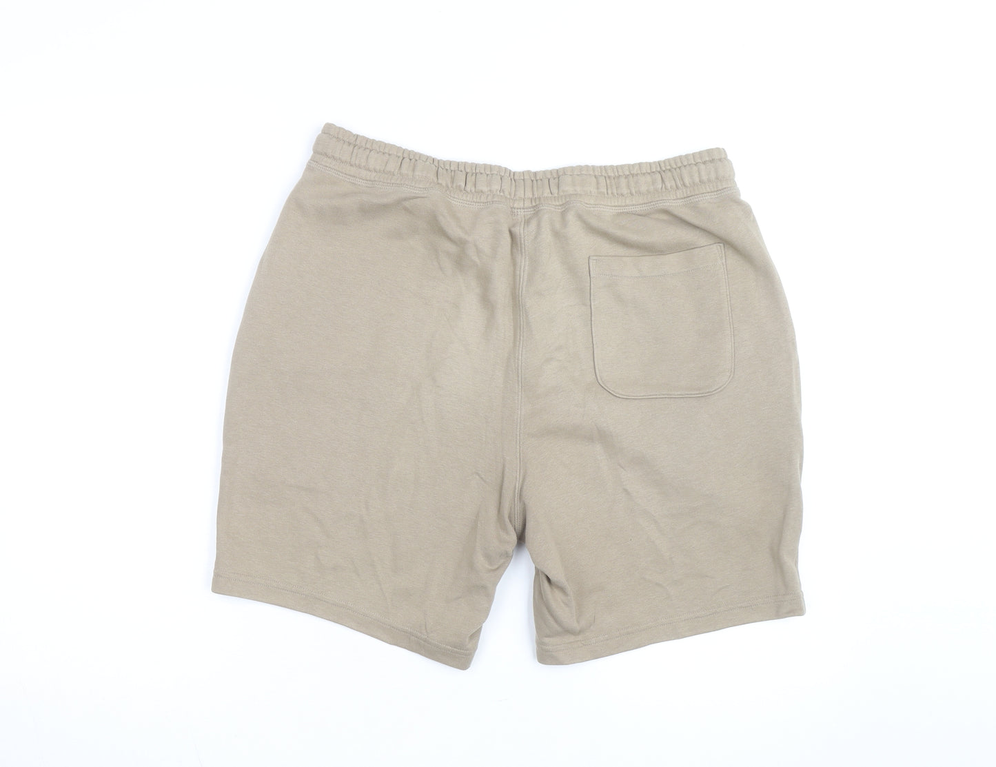US ATH Men’s Beige Sweat Shorts Size L Jersey Cotton Blend