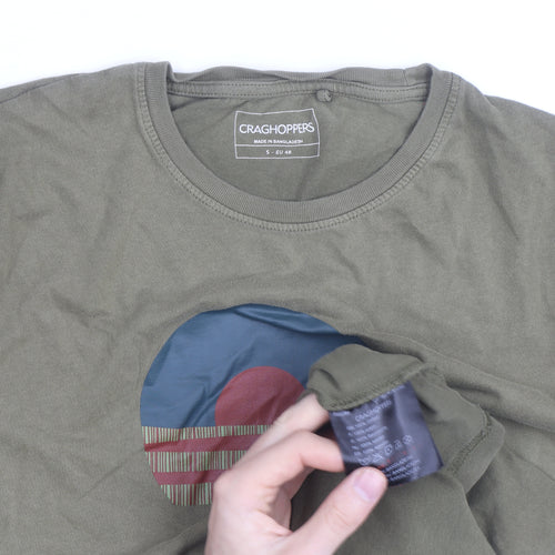 Craghoppers Men’s Green Graphic Print Cotton T-Shirt Size S