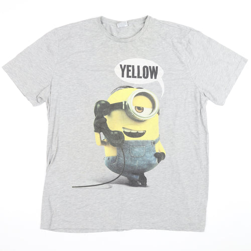 Minions Men’s Grey 2XL Graphic Movie Short Sleeve T-Shirt