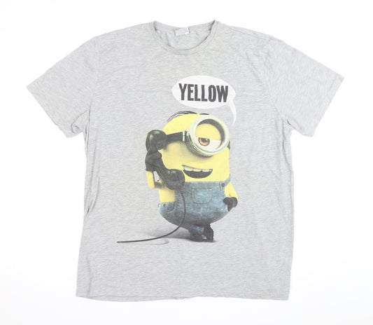 Minions Men’s Grey 2XL Graphic Movie Short Sleeve T-Shirt