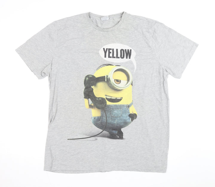 Minions Men’s Grey 2XL Graphic Movie Short Sleeve T-Shirt