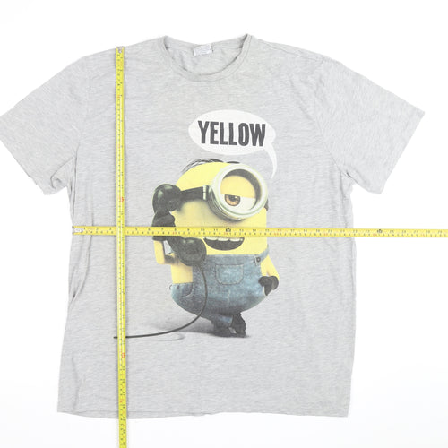 Minions Men’s Grey 2XL Graphic Movie Short Sleeve T-Shirt