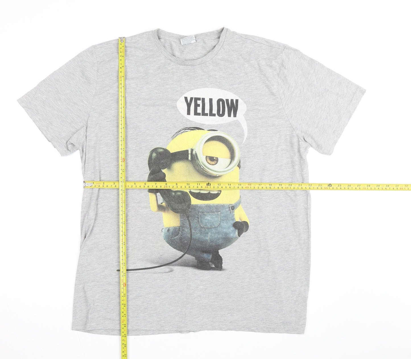 Minions Men’s Grey 2XL Graphic Movie Short Sleeve T-Shirt