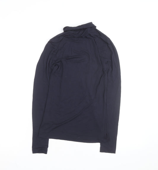Marks and Spencer Women’s Navy Blue Heatgen Roll Neck Long Sleeve Top Size 10