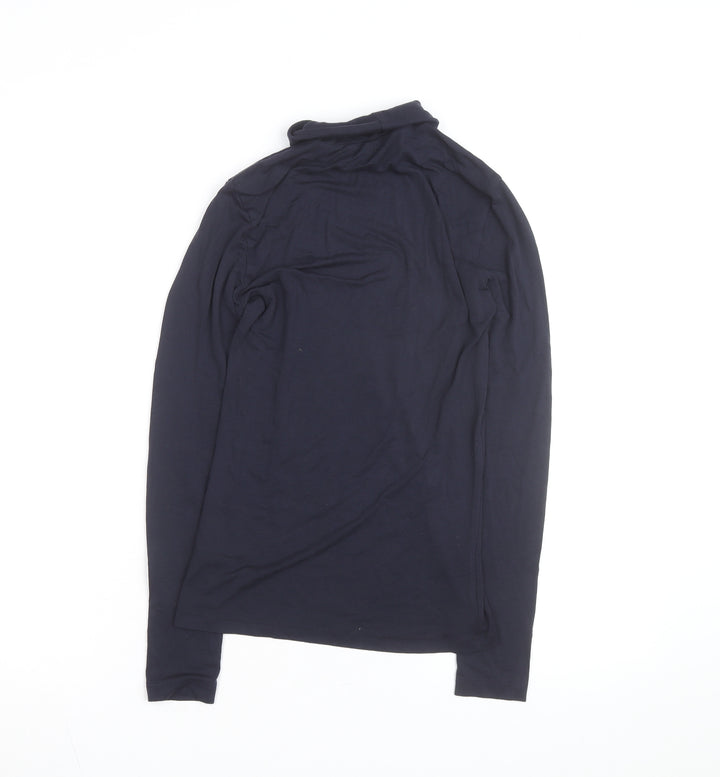 Marks and Spencer Women’s Navy Blue Heatgen Roll Neck Long Sleeve Top Size 10
