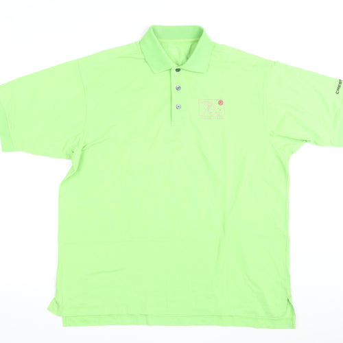 Crest Link Men's Green Lightweight Golf Polo Shirt Size L