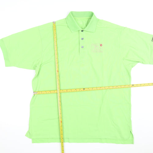 Crest Link Men's Green Lightweight Golf Polo Shirt Size L