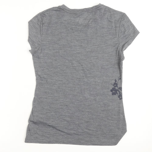 Super.Natural Women's Grey Merino Wool Blend Short Sleeve T-Shirt M