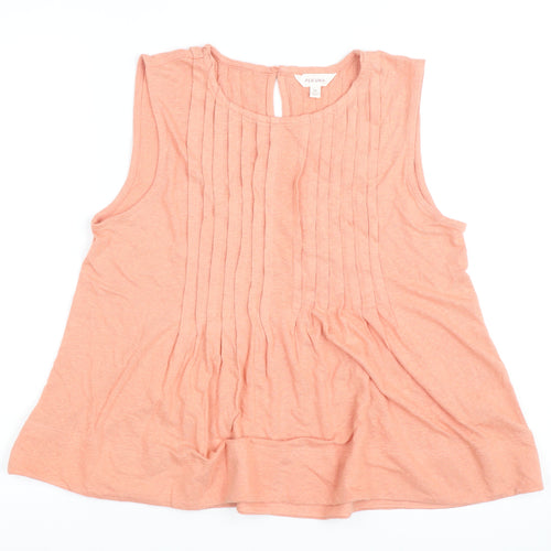 Marks and Spencer Women Pink Sleeveless Pleated Tunic Blouse Size 10