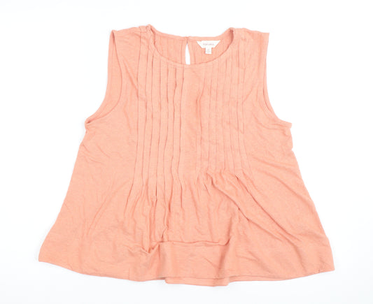 Marks and Spencer Women Pink Sleeveless Pleated Tunic Blouse Size 10