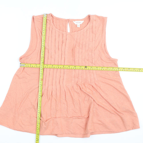 Marks and Spencer Women Pink Sleeveless Pleated Tunic Blouse Size 10