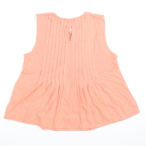 Marks and Spencer Women Pink Sleeveless Pleated Tunic Blouse Size 10