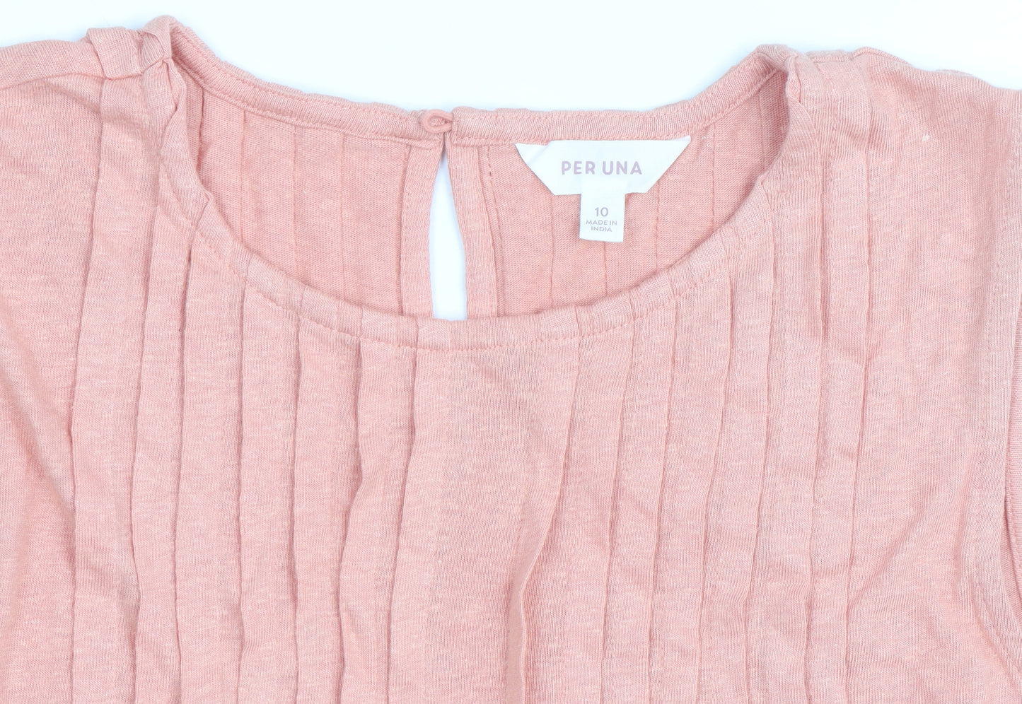 Marks and Spencer Women Pink Sleeveless Pleated Tunic Blouse Size 10