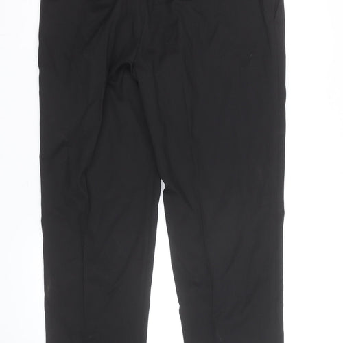 Marks and Spencer Men's Black 36R Regular Fit Dress Trousers