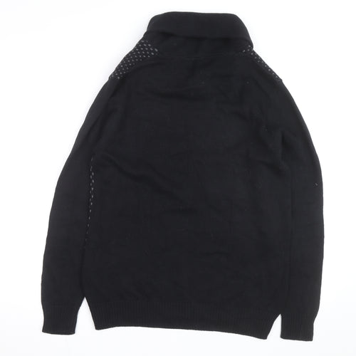 U.S. Polo Assn. Men's Black Cotton Collared Pullover Jumper Size M