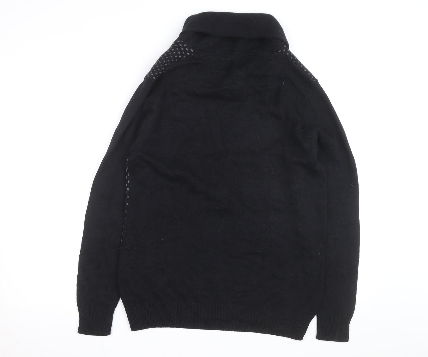 U.S. Polo Assn. Men's Black Cotton Collared Pullover Jumper Size M