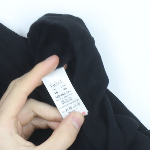 Next Women Black Size 18 A-Line Long Sleeve High Neck Jersey Dress