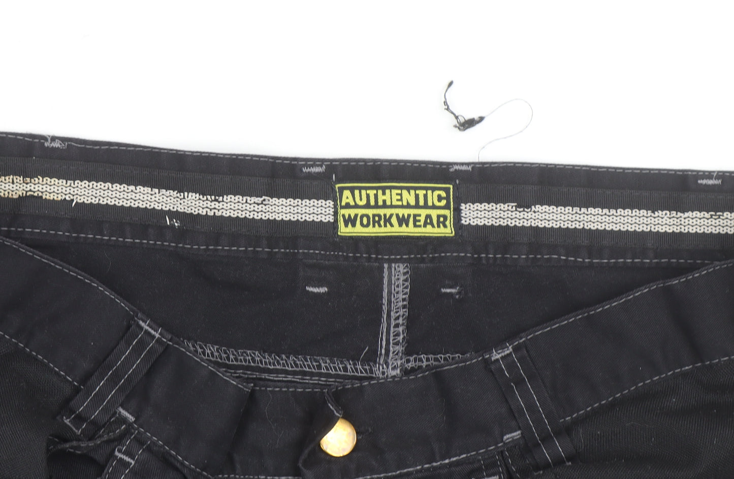 Authentic Workwear Men's Black Cargo Shorts L 36in Durable Pockets