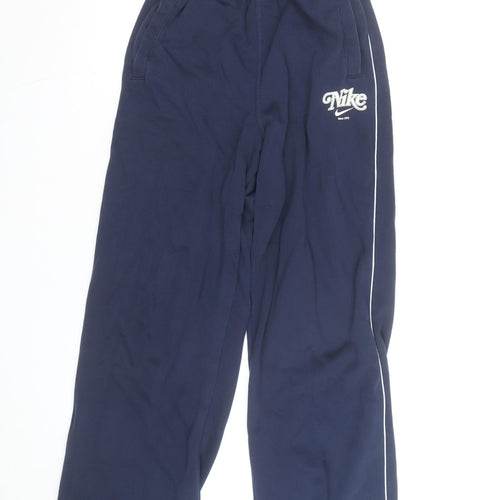 Nike Men's Blue XS Track Pants Fleece Joggers with Side Stripe