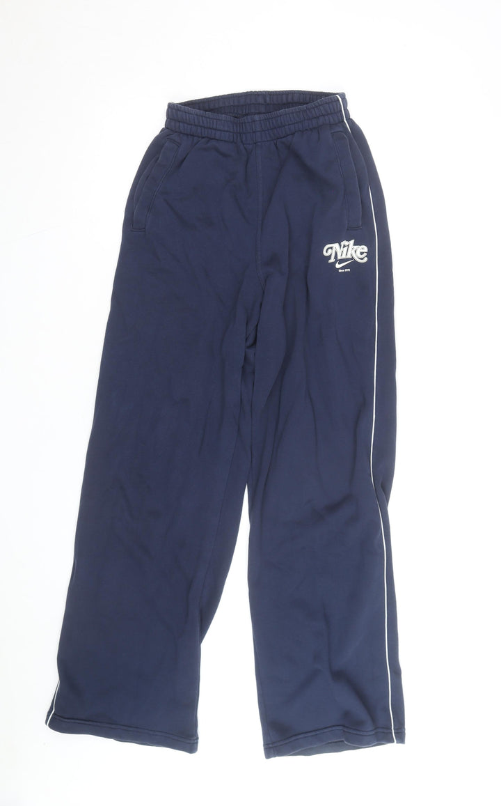 Nike Men's Blue XS Track Pants Fleece Joggers with Side Stripe