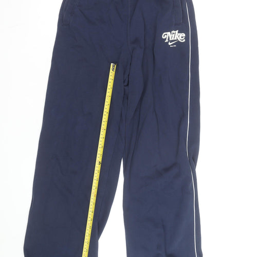 Nike Men's Blue XS Track Pants Fleece Joggers with Side Stripe