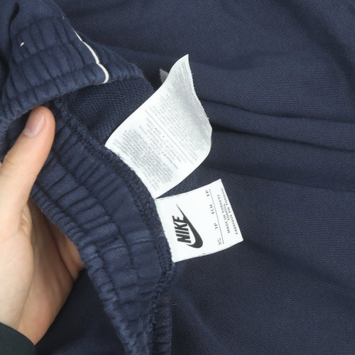 Nike Men's Blue XS Track Pants Fleece Joggers with Side Stripe