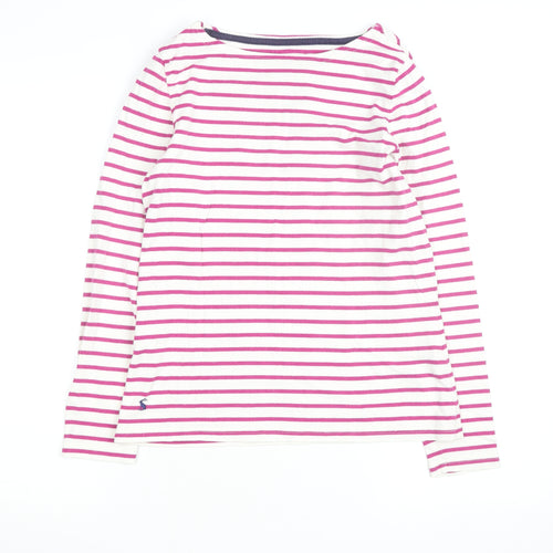 Joules Women's Pink Striped Long Sleeve Cotton T-Shirt Size S