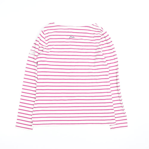 Joules Women's Pink Striped Long Sleeve Cotton T-Shirt Size S