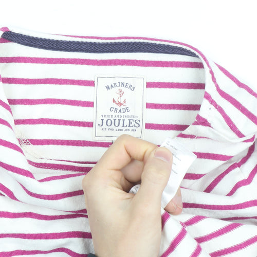 Joules Women's Pink Striped Long Sleeve Cotton T-Shirt Size S