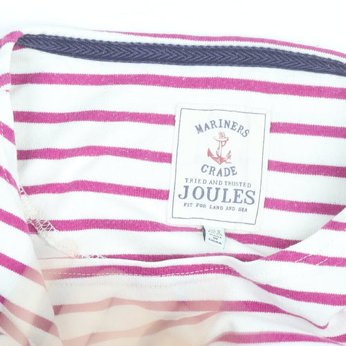 Joules Women's Pink Striped Long Sleeve Cotton T-Shirt Size S